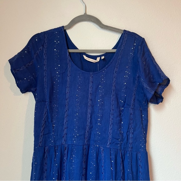 Soft Surroundings NWT $150 Kara Shimmer Tiered Sequin Maxi Dress Size M - Picture 6 of 11